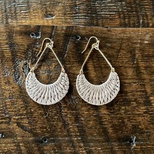 Tan and gold earrings